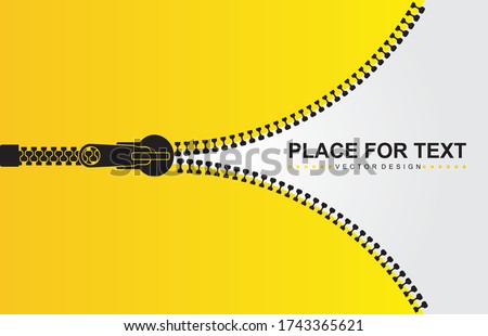 Business background with open zipper and closed .Vector icon closed and open zipper, fastener. 