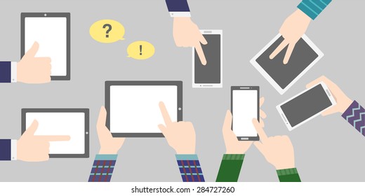 business background with phone and tablet