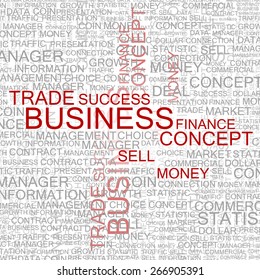 Business background. Red and gray words as simple texture.