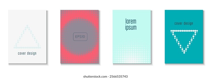 Business Background Set. Cool Memphis Art With Circles. Young Brand In Minimalistic Frame. Graphic Flyer. Minimalist Dot Pattern. Geometric Party Texture. Trendy Business Background