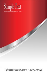 Business Background Silver Metallic And Red, Vector.