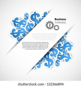 business background with symbol of business and dollar