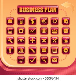 Business background with symbols. Vector illustration.