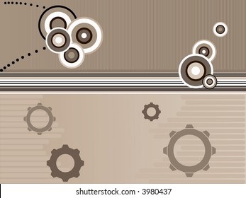 Business background - Tan circles and Cogs on a contra tan background