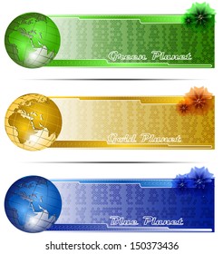 Business background with three globes