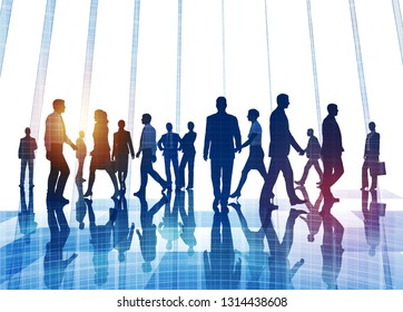 Business Background. Walking business persons. Illustration of walking business persons