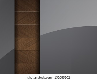 Business background with wood insertion and a black space for text. (Vector)