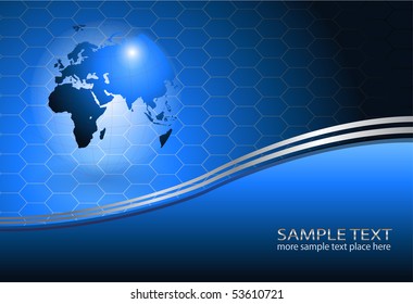 Business background with world globe, EPS10 transparency vector.