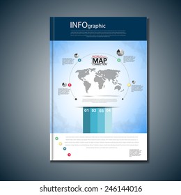 Business background with world map for web use.