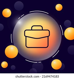 Business backpack line icon. Business briefcase, briefcase for documents, businessman, business. Office work concept. Glassmorphism style. Vector line icon for Business and Advertising