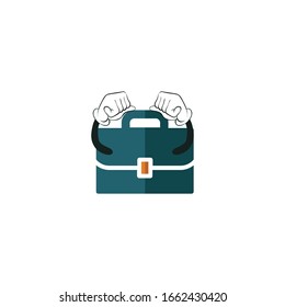 business bag cartoon characters design with white background. you can use for stickers, pins, mascot or patches