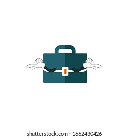 business bag cartoon characters design with white background. you can use for stickers, pins, mascot or patches