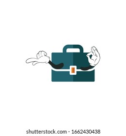 business bag cartoon characters design with white background. you can use for stickers, pins, mascot or patches