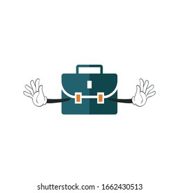 business bag cartoon characters design with white background. you can use for stickers, pins, mascot or patches