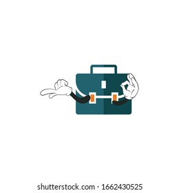 business bag cartoon characters design with white background. you can use for stickers, pins, mascot or patches