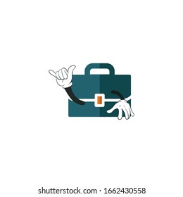 business bag cartoon characters design with white background. you can use for stickers, pins, mascot or patches