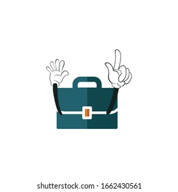 business bag cartoon characters design with white background. you can use for stickers, pins, mascot or patches