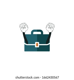 business bag cartoon characters design with white background. you can use for stickers, pins, mascot or patches