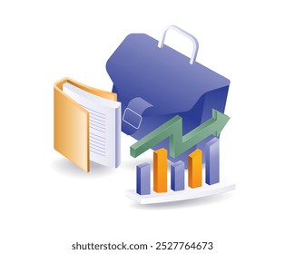 Business bag with data analyst graph