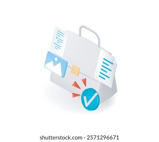 Business bag with document guide list concept