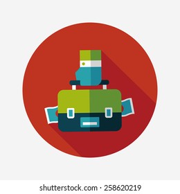 business bag flat icon with long shadow,eps10