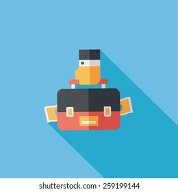 business bag flat icon with long shadow,eps10