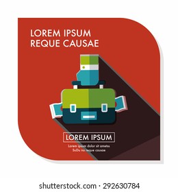 business bag flat icon with long shadow,eps10