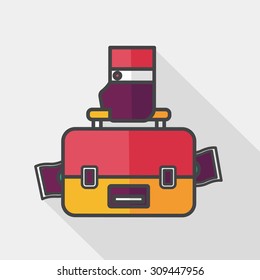 business bag flat icon with long shadow,eps10