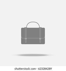 Business bag flat icon with shadow