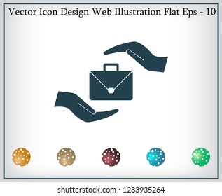 business bag and hand web icon. vector design