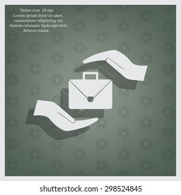 business bag and hand web icon. vector design