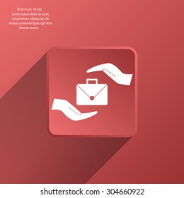 business bag and hand web icon. vector design