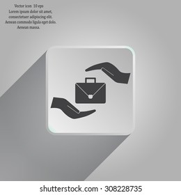 business bag and hand web icon. vector design