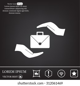 business bag and hand web icon. vector design