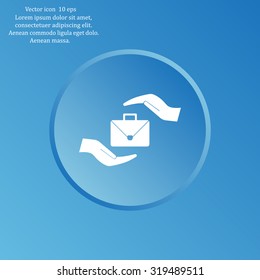 business bag and hand web icon. vector design
