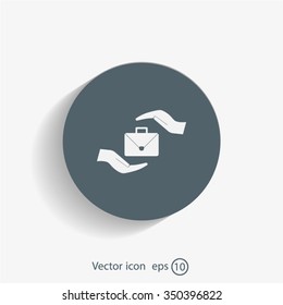 business bag and hand web icon. vector design