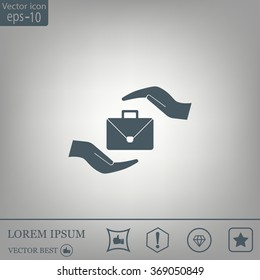 business bag and hand web icon. vector design