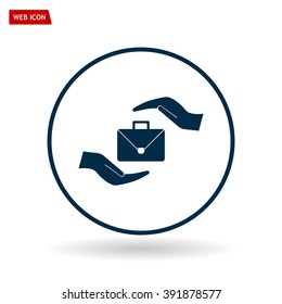 business bag and hand web icon. vector design