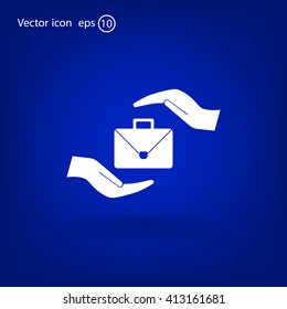 business bag and hand web icon. vector design