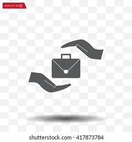 business bag and hand web icon. vector design