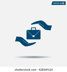 business bag and hand web icon. vector design