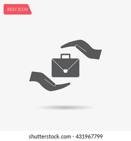 business bag and hand web icon. vector design