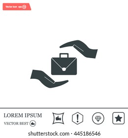 business bag and hand web icon. vector design