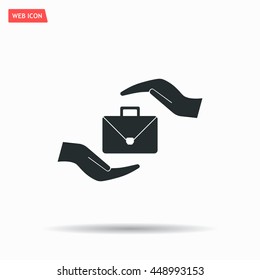 business bag and hand web icon. vector design