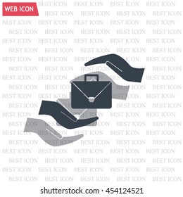 business bag and hand web icon. vector design