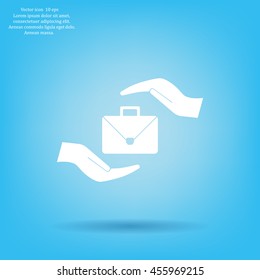 business bag and hand web icon. vector design