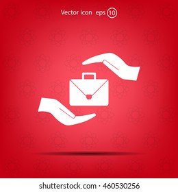 business bag and hand web icon. vector design