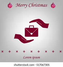 business bag and hand web icon. vector design