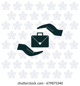 business bag and hand web icon. vector design