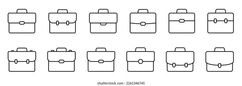 Business bag icon, briefcase vector icon. Suitcase, portfolio symbol, linear style pictogram isolated on white.